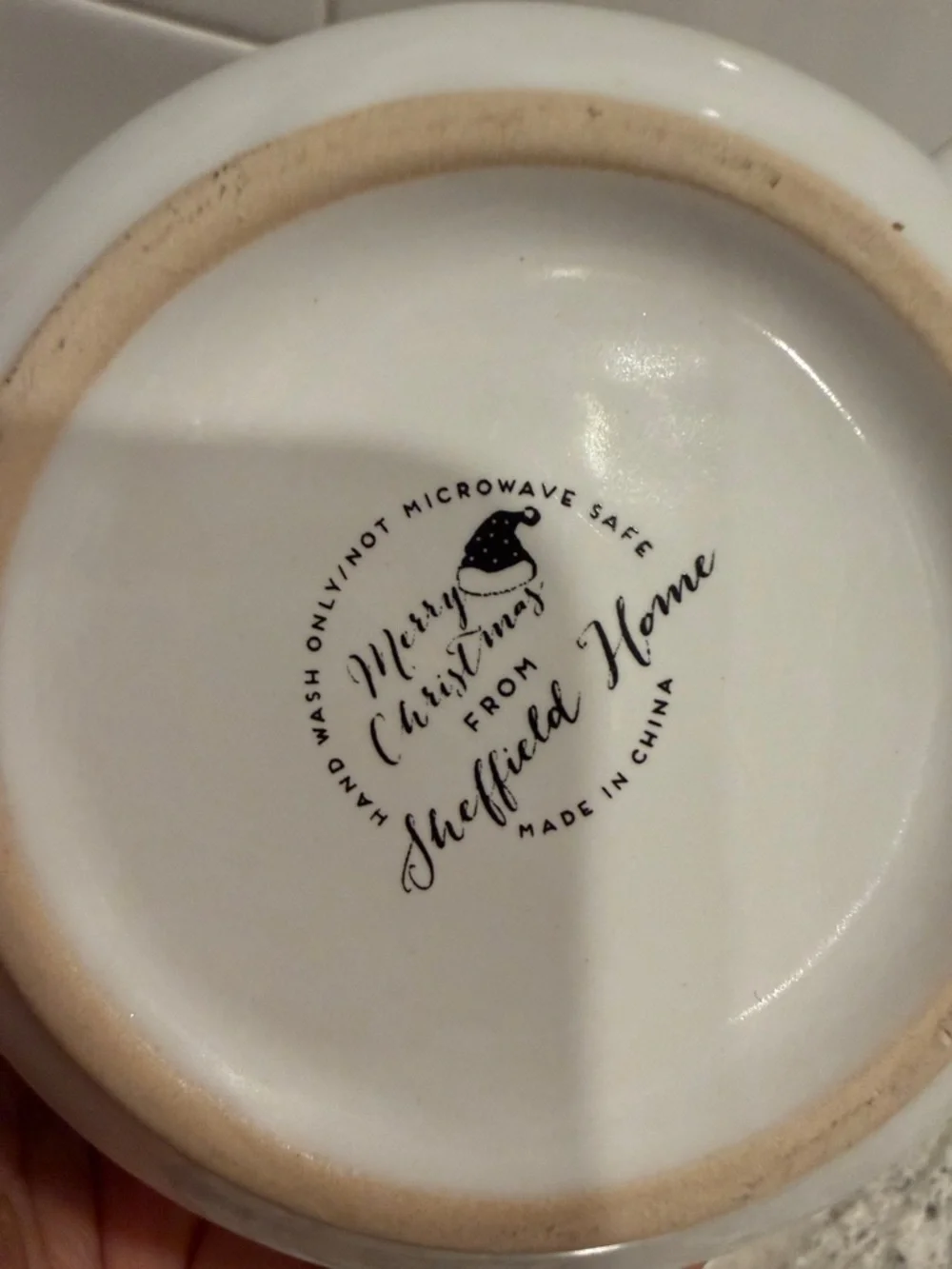 White and Red Holiday Dog Ceramic Coffee Mug